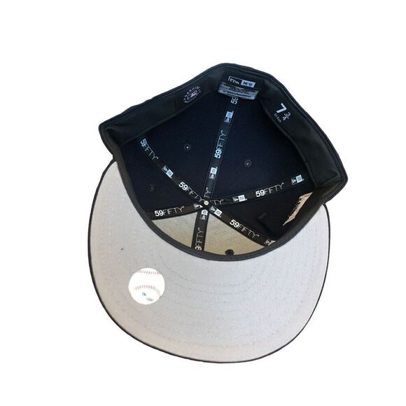 New Era New York Yankees Banner Logo 59FIFTY Fitted Hat Cap Size 7 3/4 - Picture 5 of 5